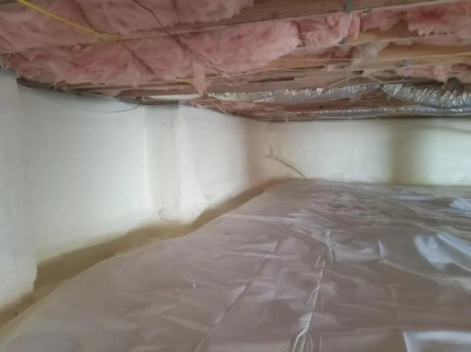 Crawl space encapsulation with closed-cell spray foam for Metal Roof Coating in Alden